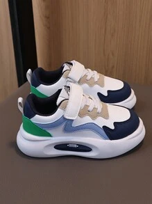1 Pair Girls Hook And Loop Casual Sports Shoes, New Autumn Children Leather Shoes, For Mid-Large Size Kids