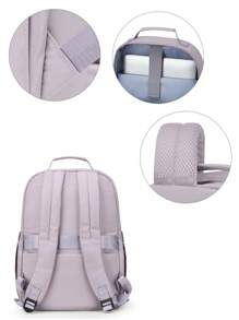 Lightweight Nylon Water Resistant Solid Color School Bag, Aesthetic Women Commuter Backpack All-Match Zipper Rucksack With Top Handles, School Backpack Bookbags Laptop Bag for Teens Students, Computer Backpack Travel Work Bags Daypack, Suitable for School College Travel Business for Women Girls Students Gift for Girlfriend