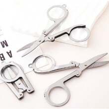 1pc Folding Scissors Portable Folding Scissors Travel Scissors Folding Scissors - Silver - View 3