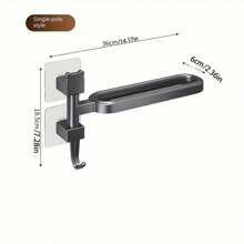 1pc Easy-Install Rotatable Towel Rack - Multi-Bar, Wall-Mounted Bathroom Organizer For Towels & Accessories Home Bathroom Decor Fall Decor Back To School Bathroom - Multicolor - View 6