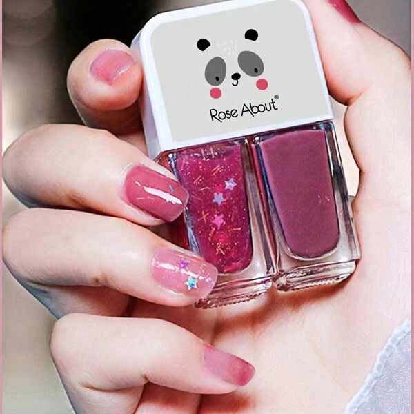 2 piezas/set Nuevo esmalte de uñas a base de agua, paquete doble, de secado rápido, colores populares para manicura de estudiantes