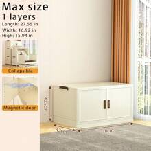 Caixa organizadora dobrável para armário, sala de estar, baú de brinquedos, armário de cozinha, armário para lanches, armário de banheiro, armário de armazenamento simples e luxuoso de plástico com várias camadas - tipo gaveta espaçosa, organizador de brinquedos e artigos diversos para L