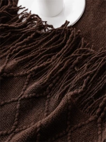 Knitted Blanket, Suitable For Sofa, Bohemian Bed Brown Color, Autumn Decorative Grey Brown Pillow, Suitable For Sofa For Thanksgiving And Christmas