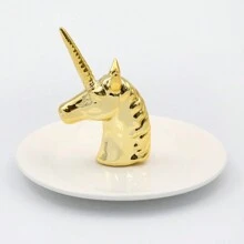 Ceramic Jewelry Box Decorative Plate With Various Animals - Kỳ Lân Vàng - Xem 3