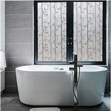 1 件彩色装饰窗膜，可移除马赛克彩色玻璃效果隐私窗贴，静电贴，非粘性紫外线防护，适用于家庭和办公室