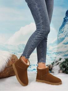 2024 Short Snow Boots Women, Winter Warm Thermal Lined Ankle Snow Shoes, Anti-Slip, Padded, Suitable For Cold Weather