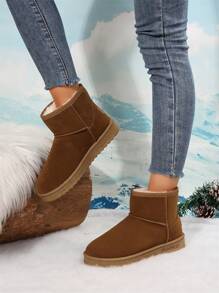 2024 Short Snow Boots Women, Winter Warm Thermal Lined Ankle Snow Shoes, Anti-Slip, Padded, Suitable For Cold Weather