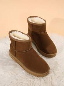 2024 Short Snow Boots Women, Winter Warm Thermal Lined Ankle Snow Shoes, Anti-Slip, Padded, Suitable For Cold Weather