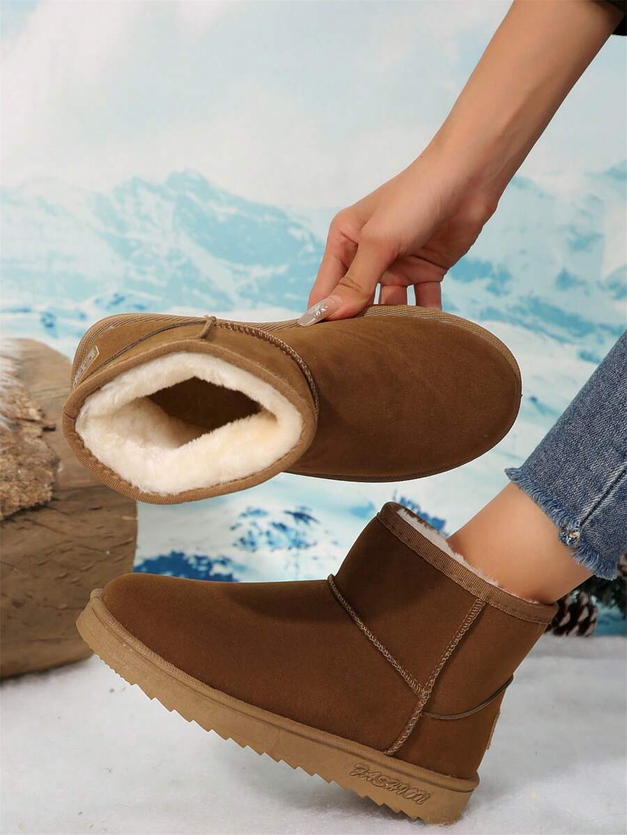 2024 Short Snow Boots Women, Winter Warm Thermal Lined Ankle Snow Shoes, Anti-Slip, Padded, Suitable For Cold Weather