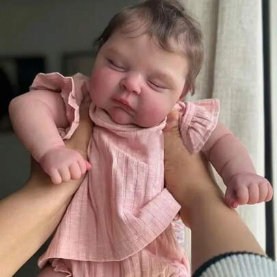 19 Inch 48 CM Reborn Doll Soft Body Peaches Doll With 3D Skin Multiple Layers Painting With Hand Rooted Hair Feeding Bottle And Pacifier