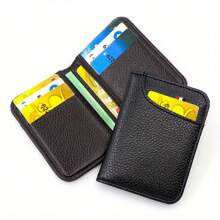 1pc Men's Minimalism PU Leather Credit Card Wallet, Men's Fashion Soft Thin ID Card Holder, Slim Small Business Cards Cases Holder Suitable For Teen Summer Casual Outdoor Athletic Or Vacation Travel Or Graduation Gifts Or Birthday Dress Accessories