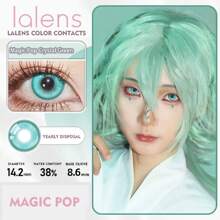 Lalens Halloween Costume Green Colored Contact Lenses, Christmas Magic New Green Colored Contacts, Anime Cosplay Colored Contacts, Disposable Colored Contacts - Blue - View 7