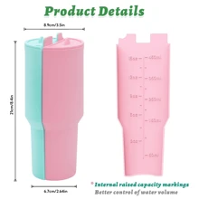 Palrey 2-In-1 Reusable Divider Insert For 40oz Tumbler, Silicone Double Sided With Lid, Beverage Separator, Easy To Clean, Perfect For Party, Office, Indoor And Outdoor Use, Best Gift