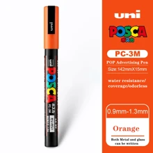 UNI PC-1M PC-3M Feutre Acrylique Marker Pen Poster Graffiti Marker Advertising Pen Waterproof Student Office Supplies Painting Art Pens Back To School