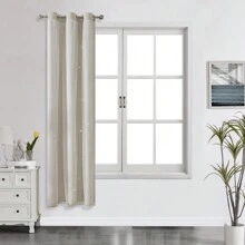 2pcs/Set Panel Curtains - Beige Solid Curtains With Laser Cut Star Holes To Darken Room, Suitable For Bedroom, Decor Home Curtain For Girls Room, Living Room