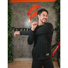 Kit 2 Men's Thermal Shirts Sun Protection UV 50+ Second Skin T-Shirt Cold Heat Long Sleeve - 黑色 - 查看 4