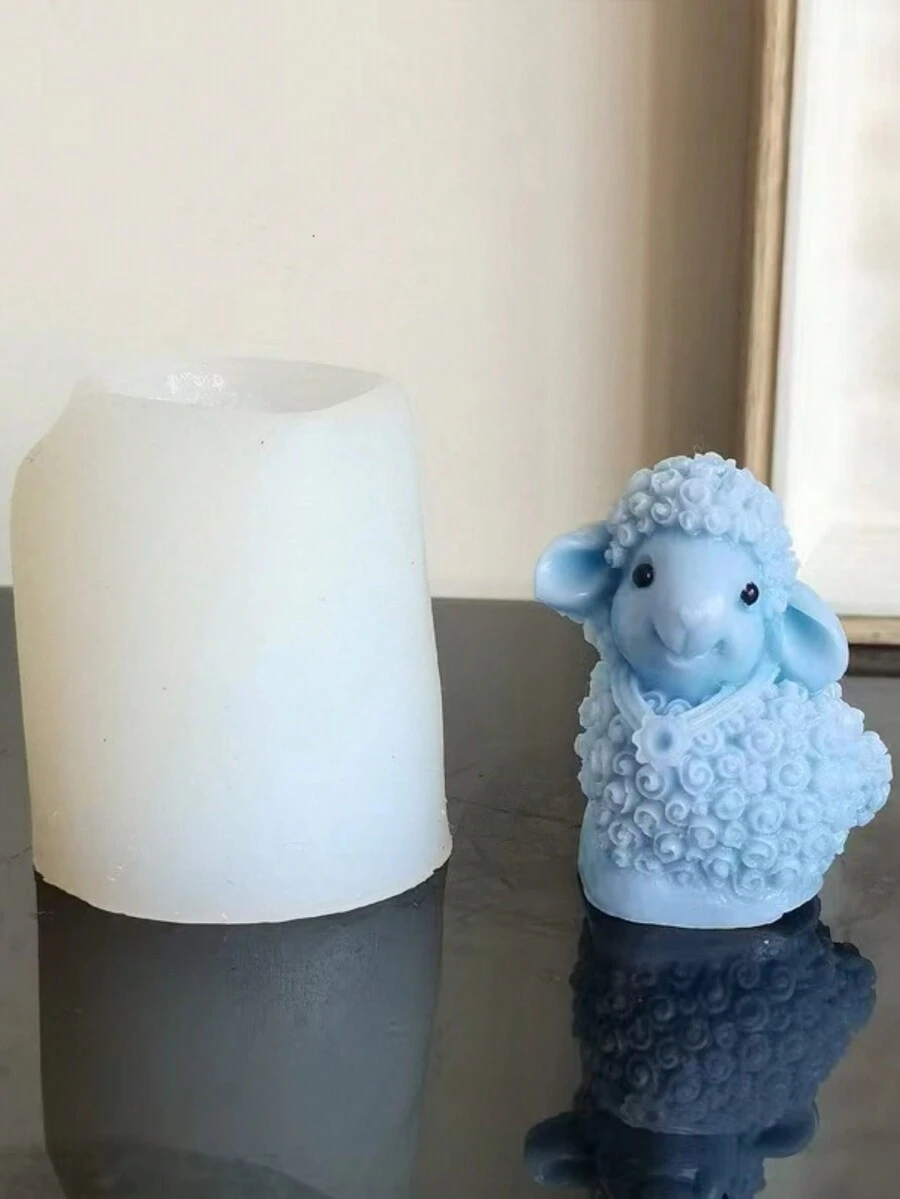 1 stampo in silicone a forma di pecora, per creare collane fai da te, diffusori, pietre aromatiche in gesso espanso, accessorio per la decorazione della casa - Bianco - Visualizzare 1