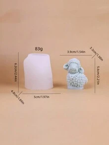 1 stampo in silicone a forma di pecora, per creare collane fai da te, diffusori, pietre aromatiche in gesso espanso, accessorio per la decorazione della casa - Bianco - Visualizzare 2