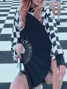 1 件功夫舞蹈扇，纯色方形折扇 - 经典款式功夫扇，适合太极、中国舞和武术 - 彩色 - 查看 1