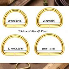 10pcs Metal D Rings, D Ring Purse Straps D Shape Buckles Multi Purpose Metal D Ring Semi Circular D Ring For Hardware Bags Ring Hand DIY Accessories - Black - View 5