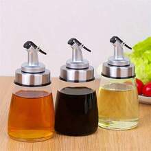 1 Chai dầu ăn bằng thủy tinh, lọ đựng dầu chống rò rỉ, chai đựng, chai đựng gia vị, chai đựng giấm, dùng cho tiệc nướng ngoài trời, dã ngoại, đồ dùng nhà bếp - Xem 3