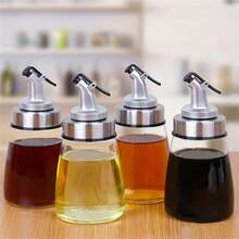 1 Chai dầu ăn bằng thủy tinh, lọ đựng dầu chống rò rỉ, chai đựng, chai đựng gia vị, chai đựng giấm, dùng cho tiệc nướng ngoài trời, dã ngoại, đồ dùng nhà bếp - Xem 5