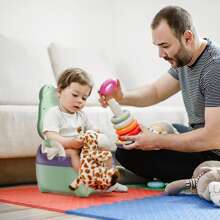 Nocnik dla dzieci YUENFONG, deska sedesowa dla dzieci, nocnik dla dzieci, nakładka na toaletę z uchwytami dla małych dzieci, miękka poduszka z PU, osłona przeciwbryzgowa nocnika dla niemowląt, pokrywka z kreskówek (zielona/niebieska)