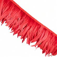 2M 25-30cm Artificial Rooster Tail Feather Trim Ribbon DIY Wedding Dresses Accessory Sewing Plume Headwear Carnival White Feathers Crafts Decoration - Multicolor - View 16