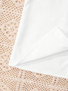 Young Girls Classic Versatile Casual Campus Style Flounced Collar White Long Sleeve Shirt Dress, Suitable For Party, Performance And Formal Events - White - View 8