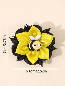 2 件小蜜蜂发夹，适合幼儿女孩，花形发夹，可爱小蜜蜂配饰，鳄鱼夹，儿童青少年发饰，适合日常生活、节日 - 彩色 - 查看 5