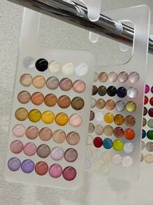 1pc Acrylic Nail Polish Display Board With Hooks, Nail Art Tool - Clear - View 3