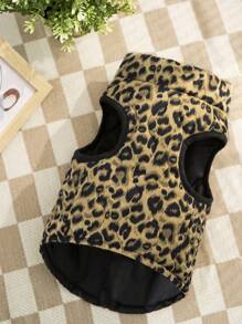 1pc Khaki New Leopard Print & Spotted Gourd Pattern Dog Coat With Back Zipper, Washable Pet Jacket Suitable For Large, Medium And Small Dogs, Home Or Outdoor Use - Khaki - View 8