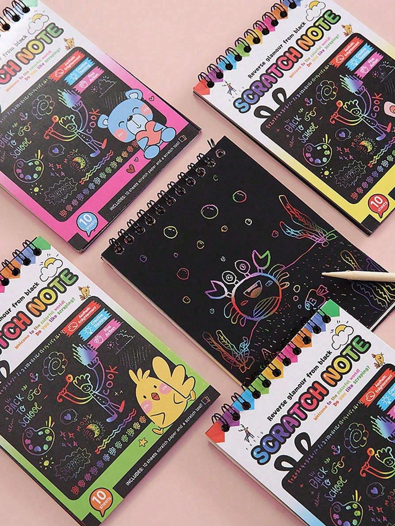 1pc Children's Colorful Diy Scratch Painting Book, Creative Art