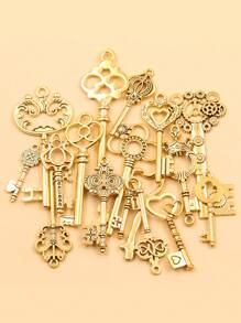 30g Mixed-color Vintage Alloy Key Shaped Decor Diy Jewelry Accessories For Clothing