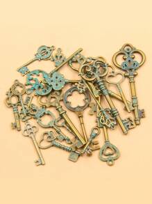 30g Mixed-color Vintage Alloy Key Shaped Decor Diy Jewelry Accessories For Clothing