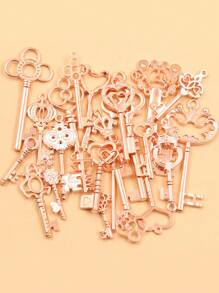30g Mixed-color Vintage Alloy Key Shaped Decor Diy Jewelry Accessories For Clothing