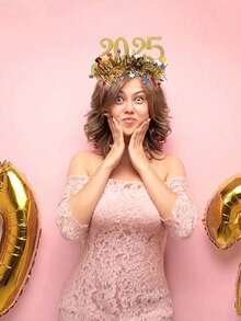 2025 New Year's Eve Hairband Bar Party Carnival Glitter Colored Headdress Numbers Christmas 1pc Best Gifts - Multicolor - View 6