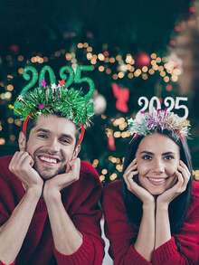 2025 New Year's Eve Hairband Bar Party Carnival Glitter Colored Headdress Numbers Christmas 1pc Best Gifts - Multicolor - View 3