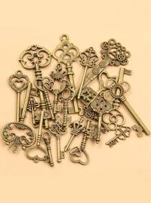 30g Mixed-color Vintage Alloy Key Shaped Decor Diy Jewelry Accessories For Clothing