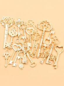 30g Mixed-color Vintage Alloy Key Shaped Decor Diy Jewelry Accessories For Clothing