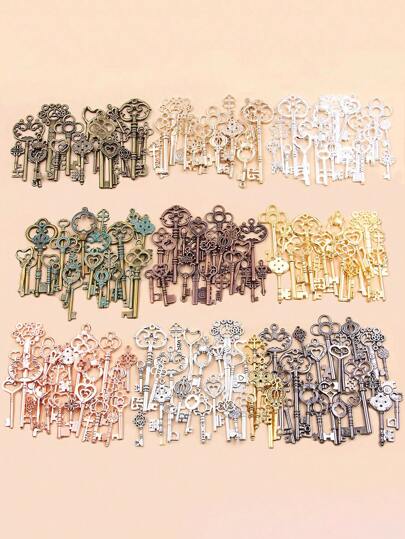 30g Mixed-color Vintage Alloy Key Shaped Decor Diy Jewelry Accessories For Clothing