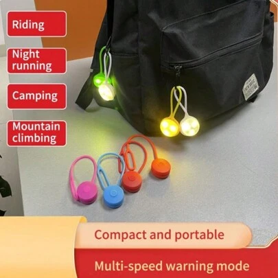 1pc Backpack Hanging Light, Silicone Mini LED Warning Light, Multiple Colors Available, Suitable For Night Running, Walking, Jogging