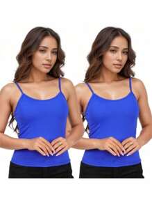 Blouse KIT 3 WOMEN'S TANK TOP TANK TOP STRAPS BLOUSE COMFORTABLE SUMMER - 白色,黑色,藍色 - 查看 8