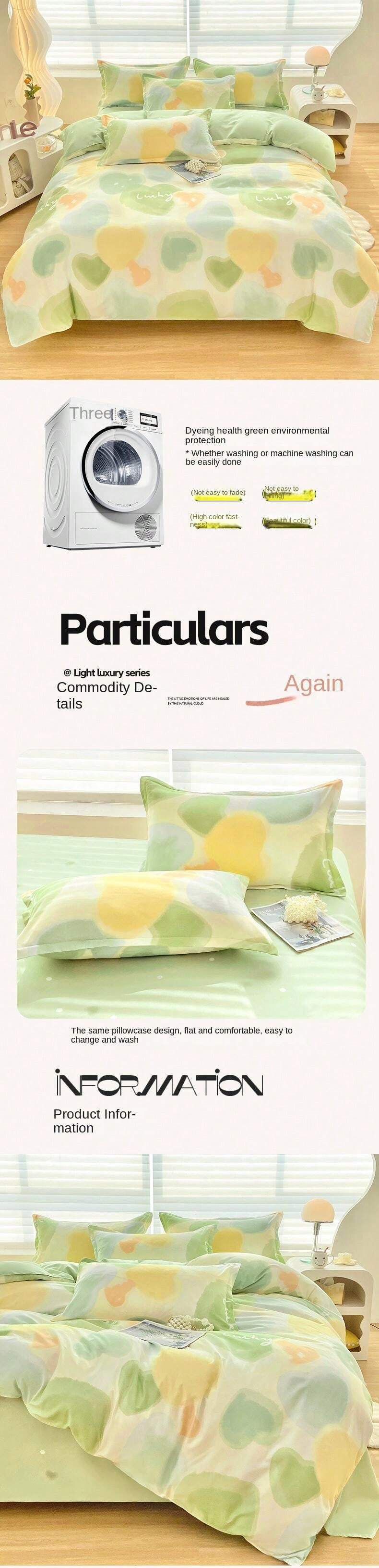 3pcs Kids/Toddler/Nursery/Dorm Double Deck Bed Bedding Set, Includes