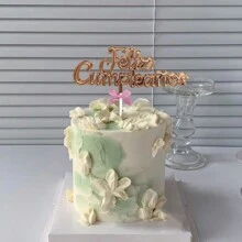 1 pièce Cake Topper "Feliz Cumpleaños" en espagnol, Retour à l'école Jour de la Saint-Valentin
