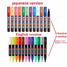 UNI PC-1M PC-3M Feutre Acrylique Marker Pen Poster Graffiti Marker Advertising Pen Waterproof Student Office Supplies Painting Art Pens Back To School