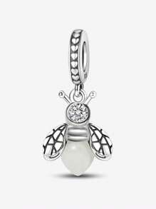 1 pieza Bola con charm de abeja luminiscente y de moda, en serie navideña, apta para pulseras y brazaletes de mujer, ideal para manualidades de joyería y para combinar con atuendos diarios, decoración de joyería para niñas