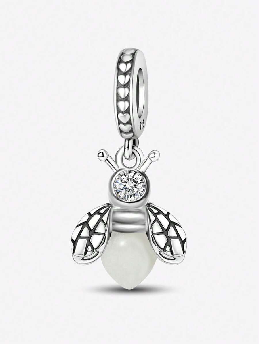 1 pieza Bola con charm de abeja luminiscente y de moda, en serie navideña, apta para pulseras y brazaletes de mujer, ideal para manualidades de joyería y para combinar con atuendos diarios, decoración de joyería para niñas