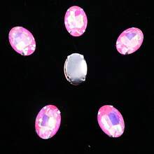 椭圆形、银色、金色金属爪基、彩虹色、果冻糖 AB、蛋白石色花式椭圆闪亮手工缝纫水晶玻璃手工缝制水钻装饰珠平背有孔宝石 DIY 配件缝制石头水钻用于装饰衣服、连衣裙、包、鞋子、胸针、耳环、手工艺品 DIY。 - 七彩 多色 - 查看 71