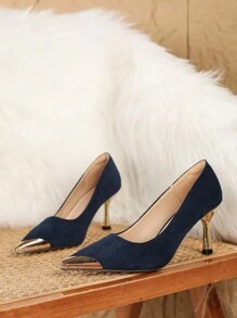 New Style Women Mid Heel Pointed Toe Fashionable Versatile Pumps